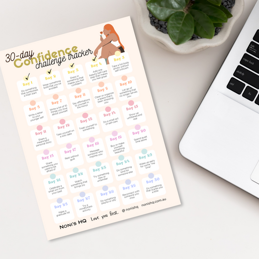 Free 30-Day Confidence Challenge Tracker PDF β Self-Love & Personal Growth Journal
