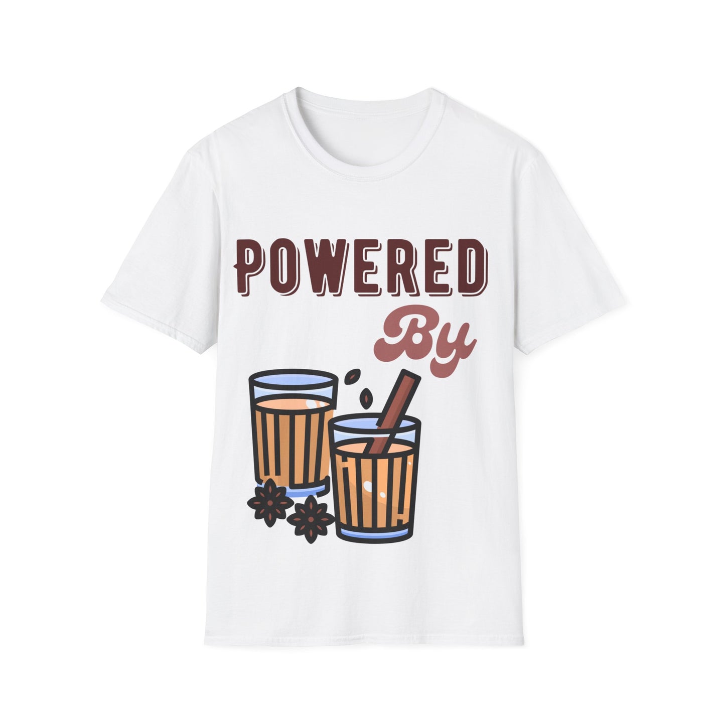 Powered by Chai T-shirt - Unisex Cozy Tee for Indian Tea Lovers