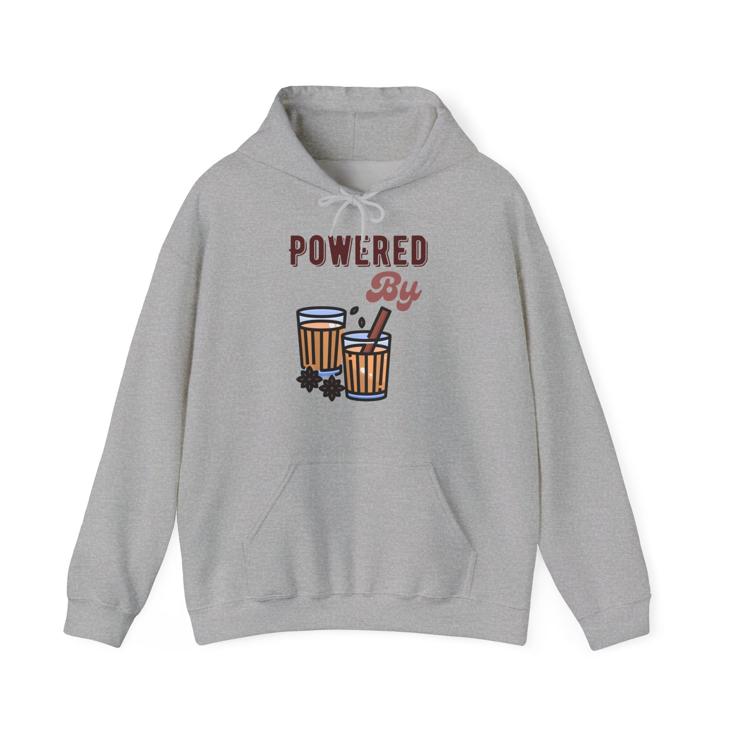 Powered by Chai Hoodie - Unisex Cozy Hooded Sweatshirt for Indian Tea Lovers