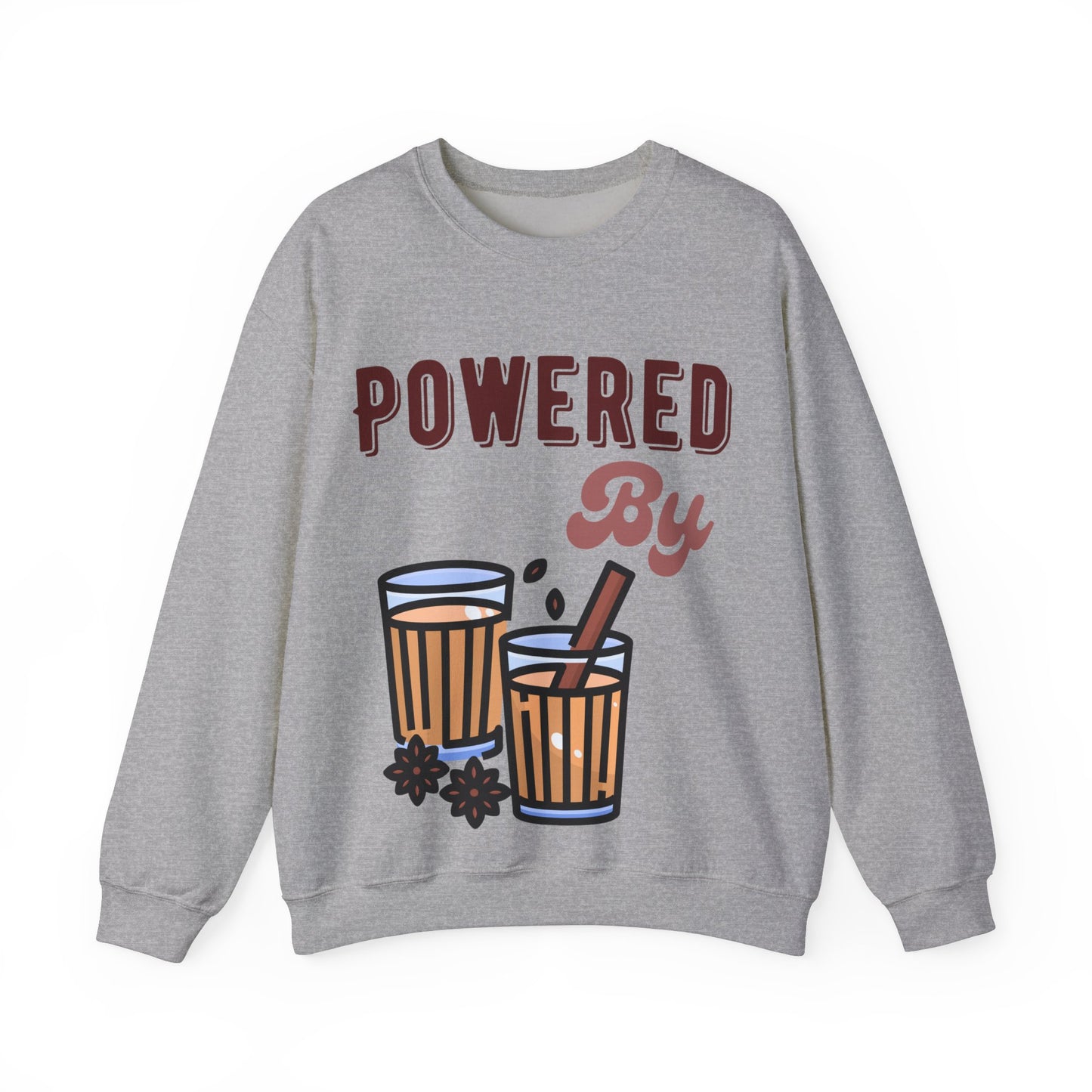 Powered by Chai Sweatshirt - Unisex Cozy Sweatshirt for Indian Tea Lovers