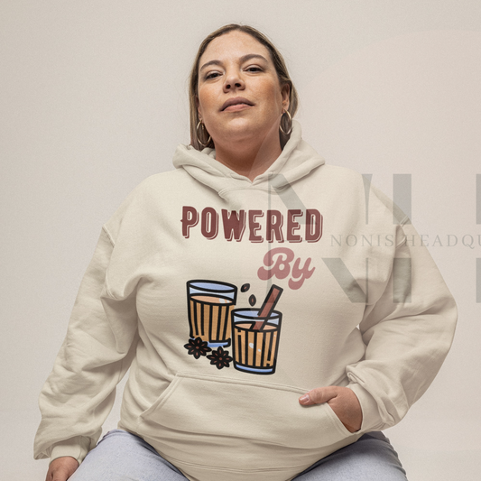 "Powered by Chai" Unisex Heavy Blend™ Hooded Sweatshirt - Available in 5 Colors | Sizes S to 3XL