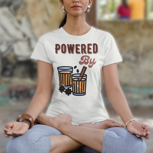 Powered by Chai T-shirt - Unisex Cozy Tee for Indian Tea Lovers