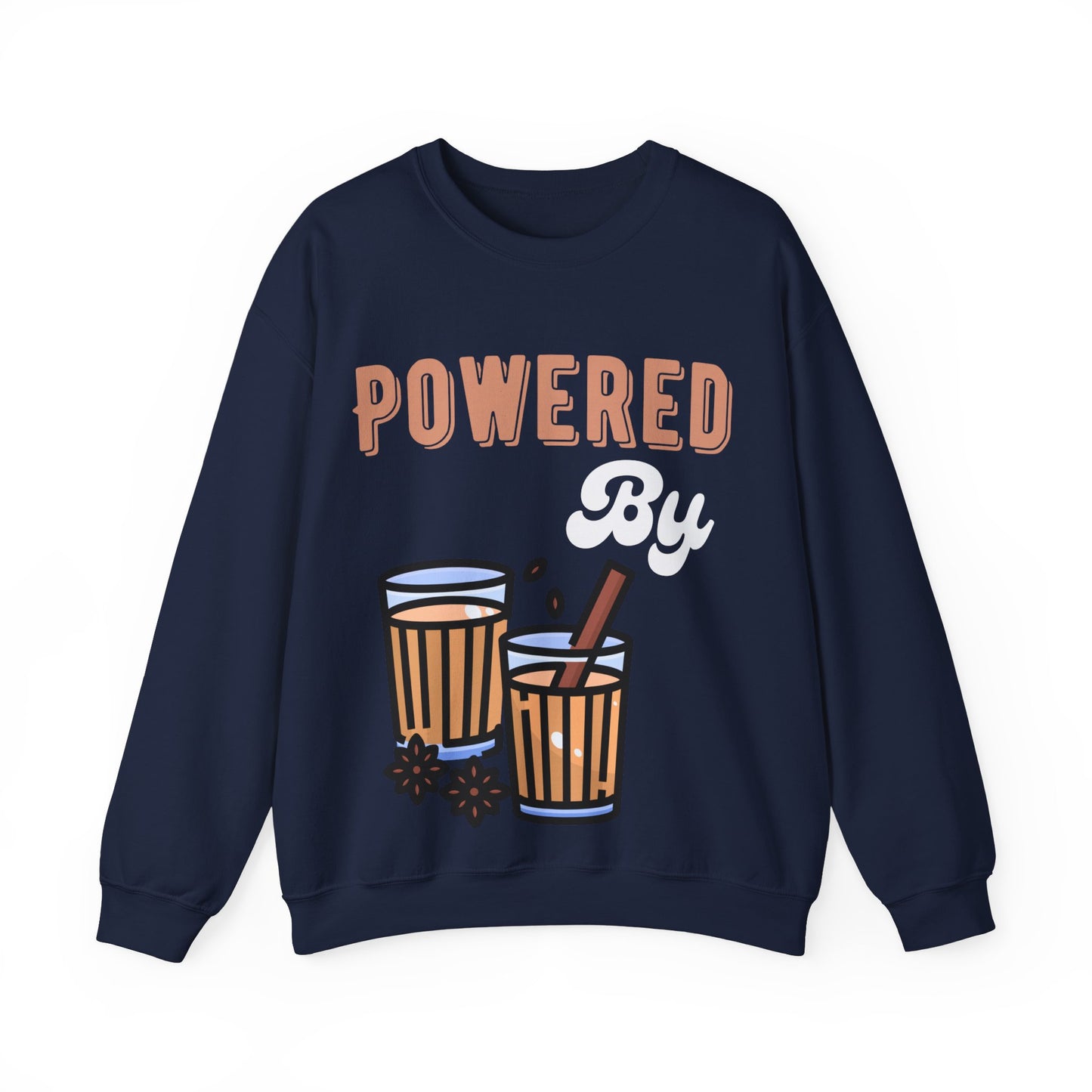 Powered by Chai Sweatshirt - Unisex Cozy Sweatshirt for Indian Tea Lovers