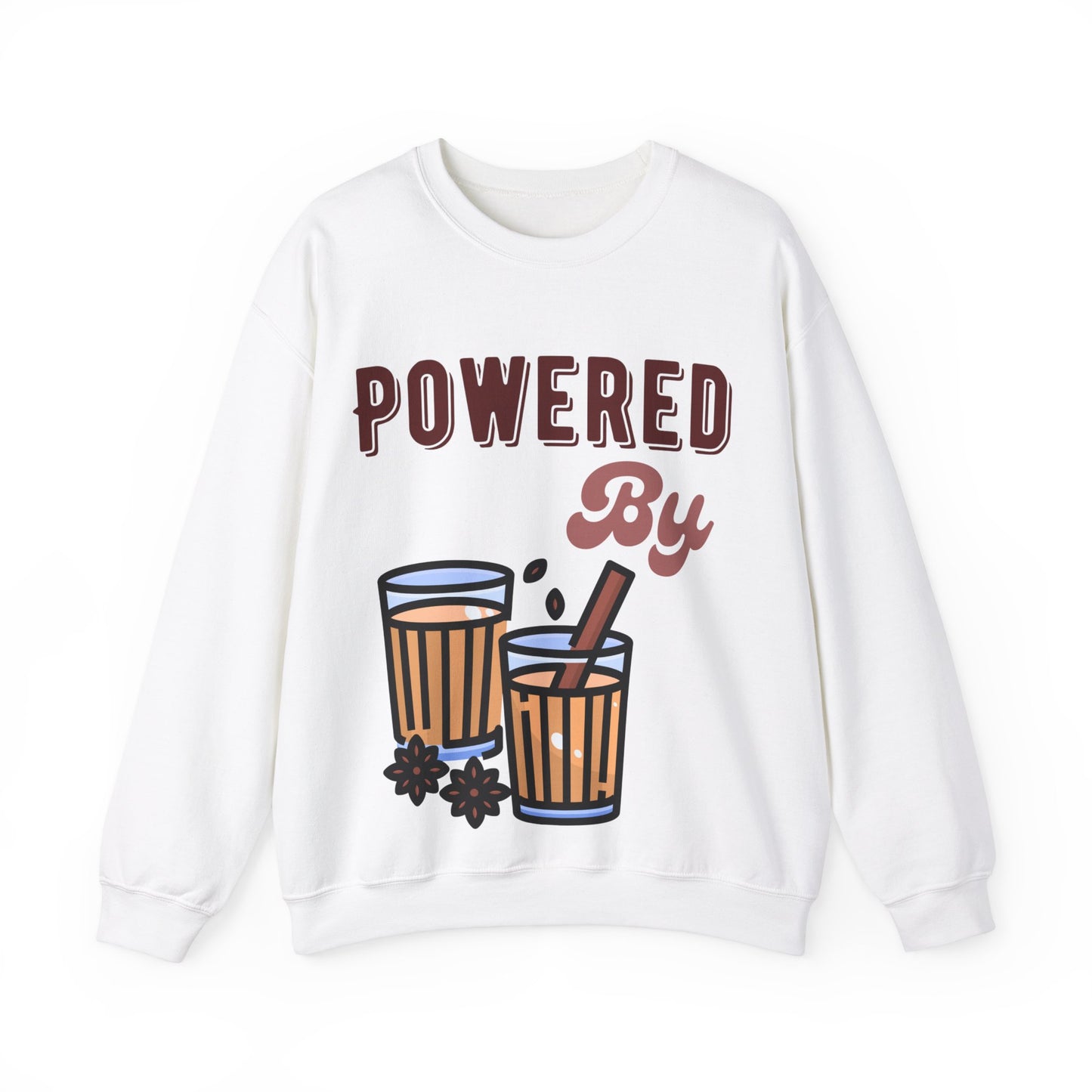 Powered by Chai Sweatshirt - Unisex Cozy Sweatshirt for Indian Tea Lovers